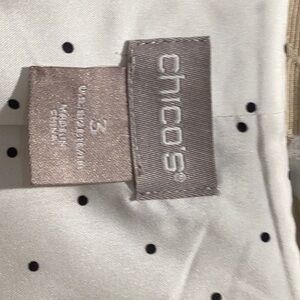 Chico's White Polka Dot Top or jacket size 3